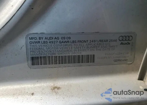 2010 Audi A4 Premium Plus from USA, damaged, VIN WAUFFAFL5AN023341